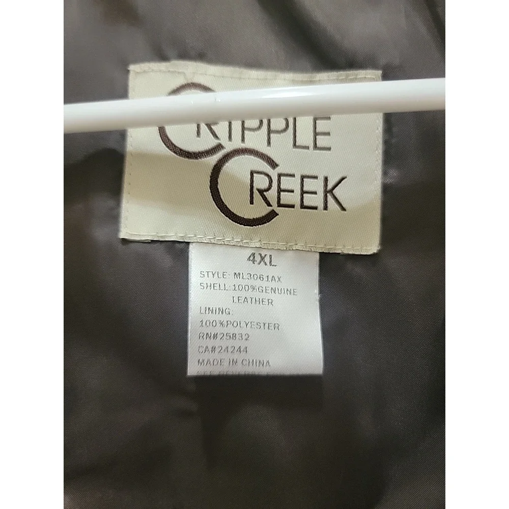 Cripple Creek Mens Vest 4XL Genuine  Leather Western Cowboy Brown New W/O Tags